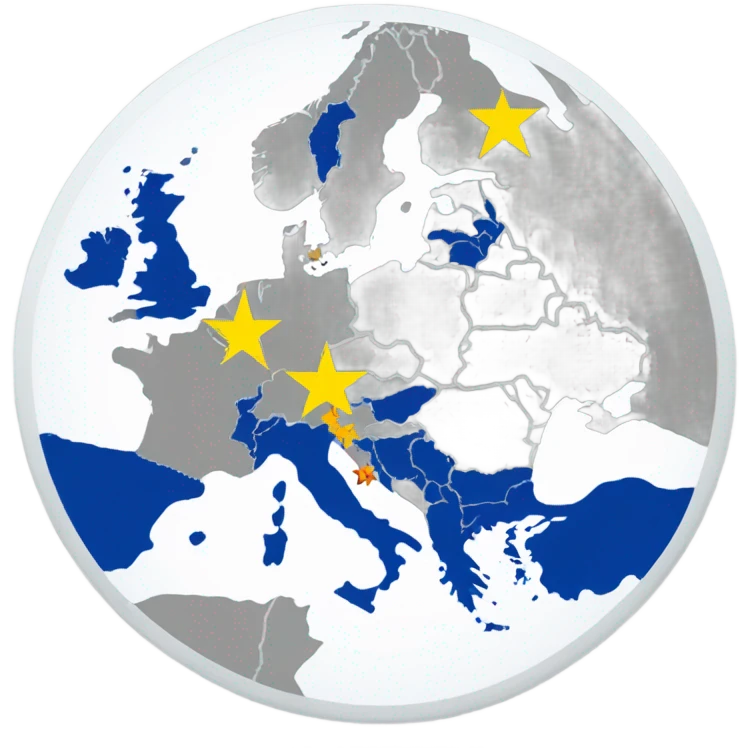 Map of Europe Euro Flag emoji