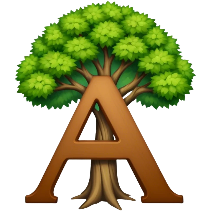 Letter a with an arbol emoji
