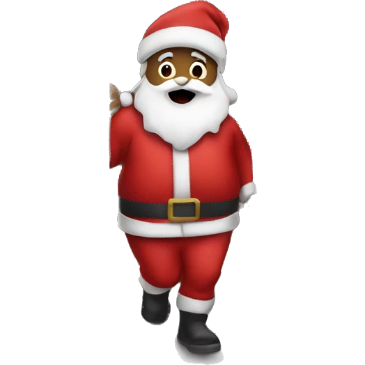 Santa sneaking into house emoji