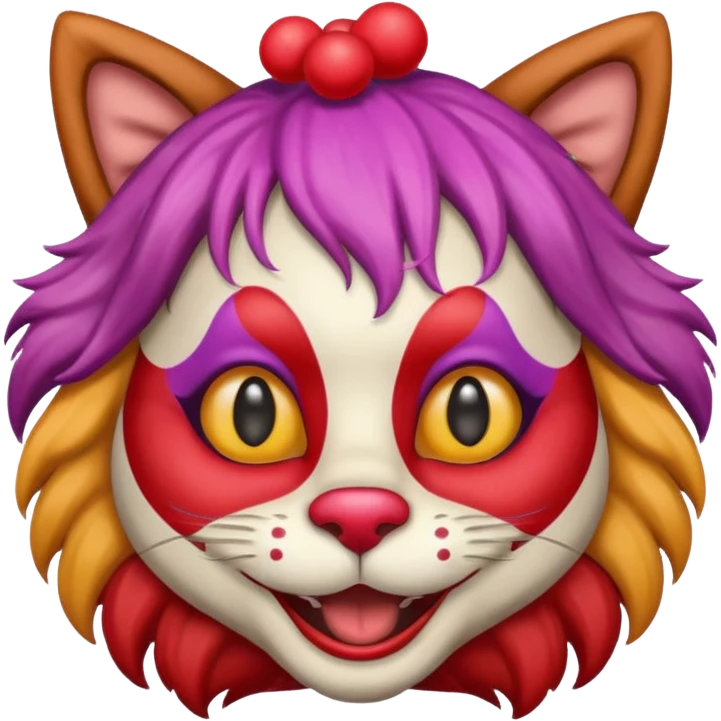 brown cat clown emoji