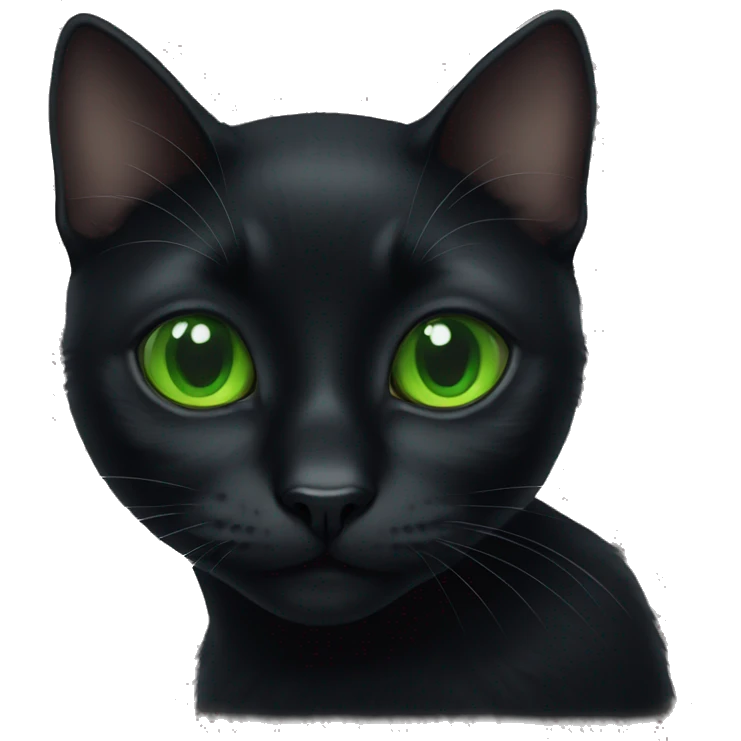 Black cat with green eyes emoji