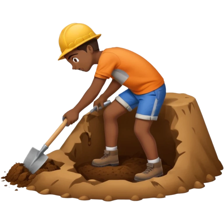 digging a hole to poop in emoji