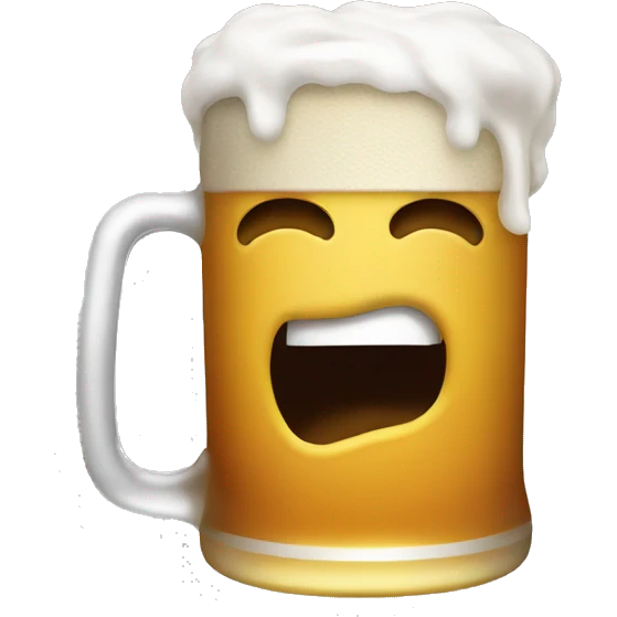 Shotgunning a beer emoji