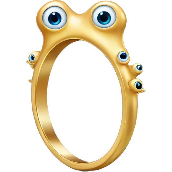 very thin gold ring studded with eyeballs emoji