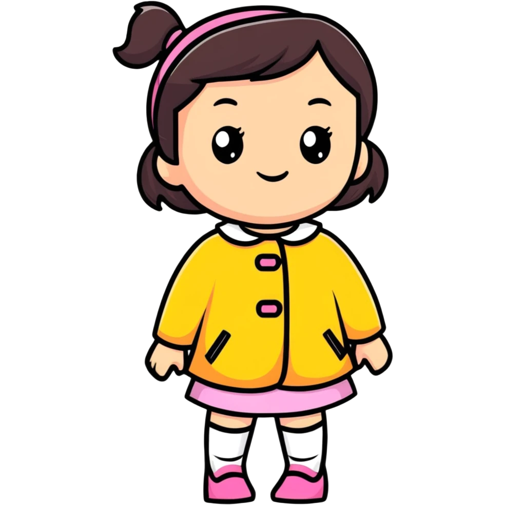 A little girl, vibrant and fun emoji