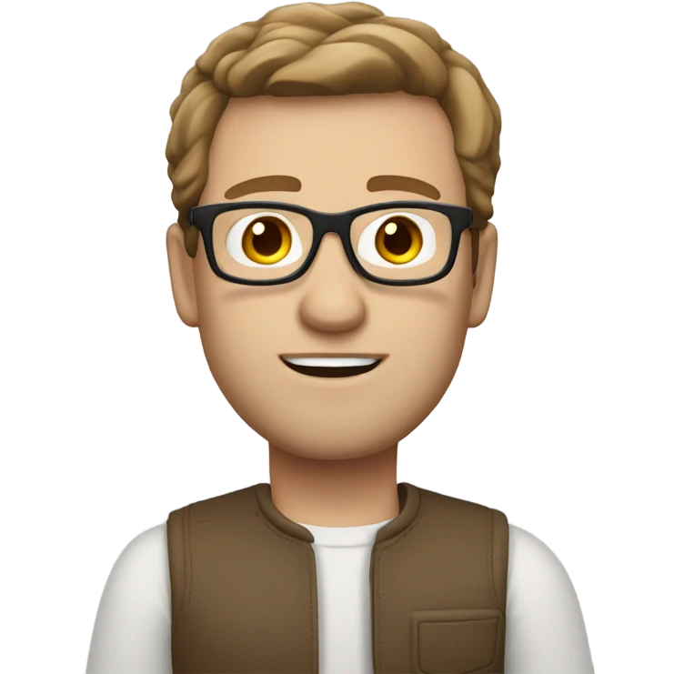 Brian the uber driver pale skin glasses brown hair emoji