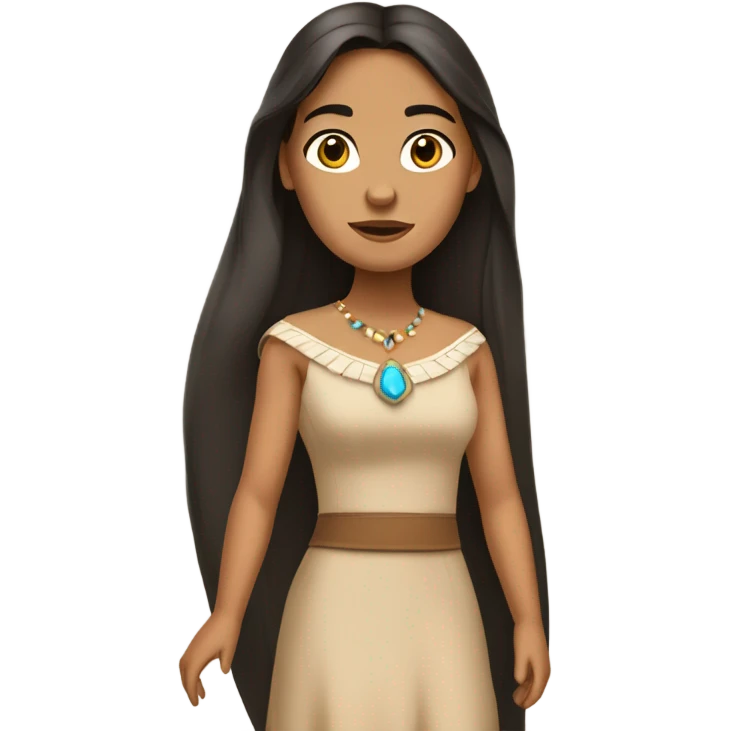 Pocahontas in beige dress emoji
