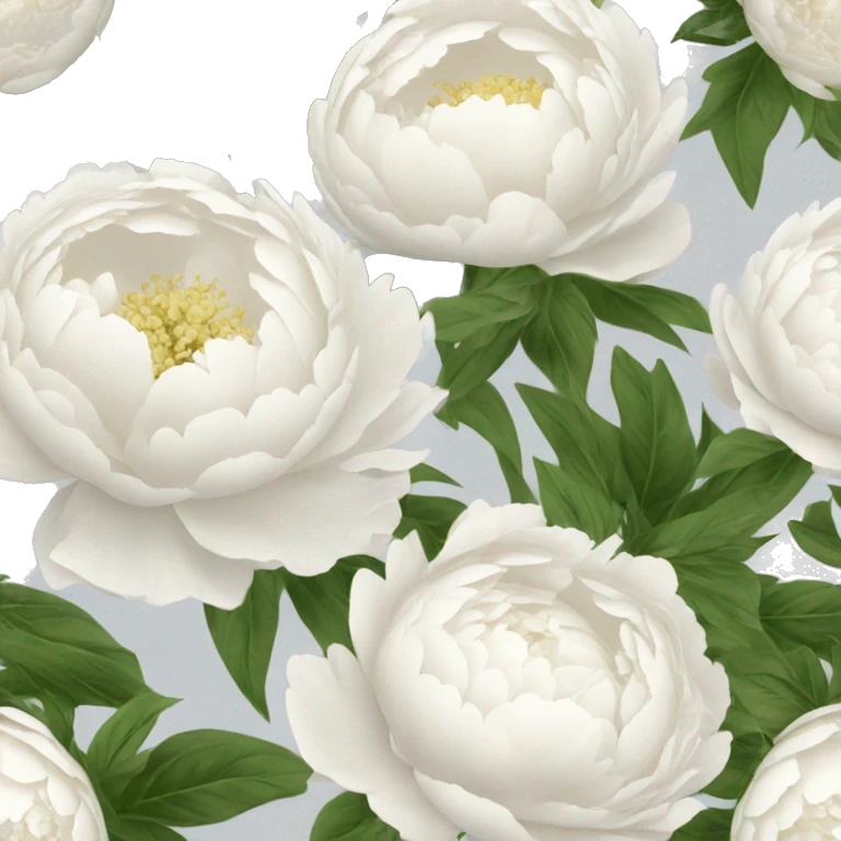 White peonies bouquet  emoji