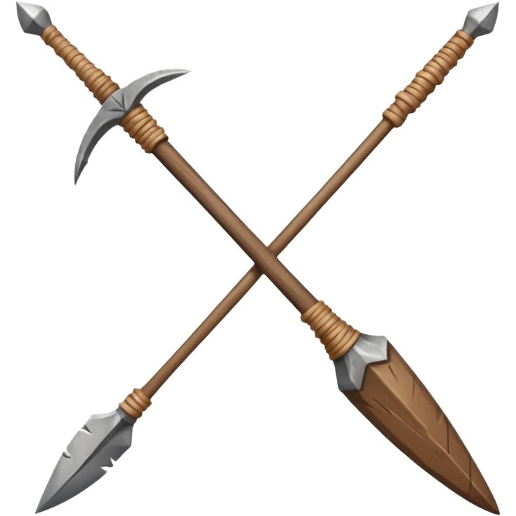 A long wooden spear with tightly lashed stone tip.











 emoji