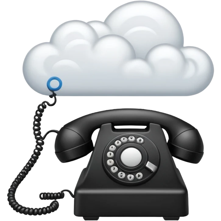 Un téléphone et un nuage, un sigle d'ondes  emoji
