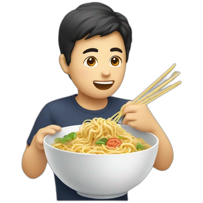 Thailandese eating noodles emoji