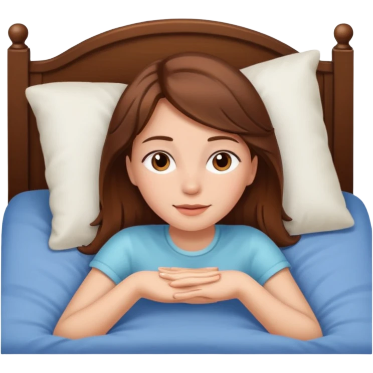 lying on bed brown hair girl emoji