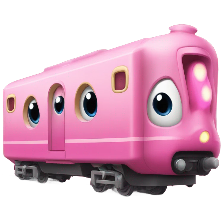 Pink Electric Train with Kirby eye style  emoji