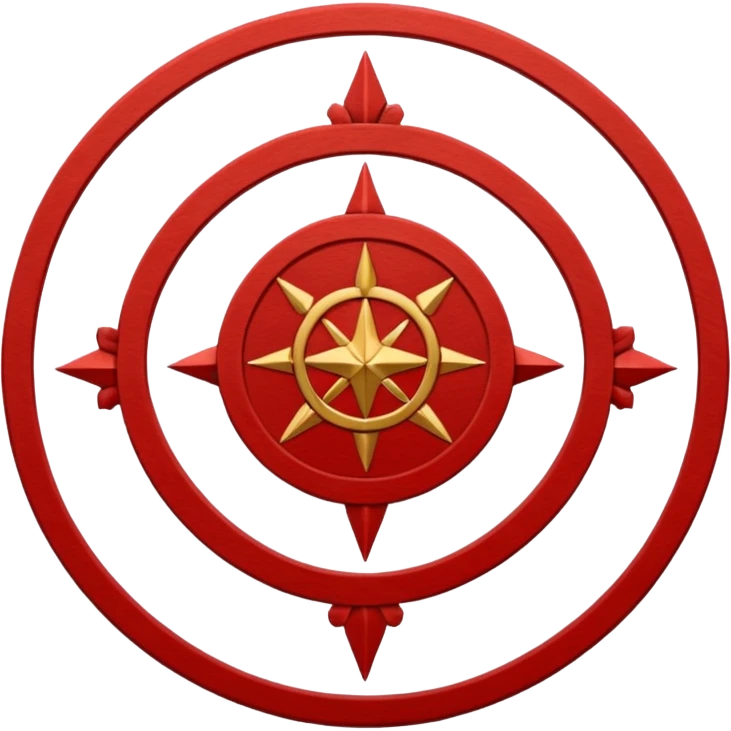 Create a circular casting sigil based off of the wizard101 balance school using base color sand and trim color red. A scale is the main focus here  emoji