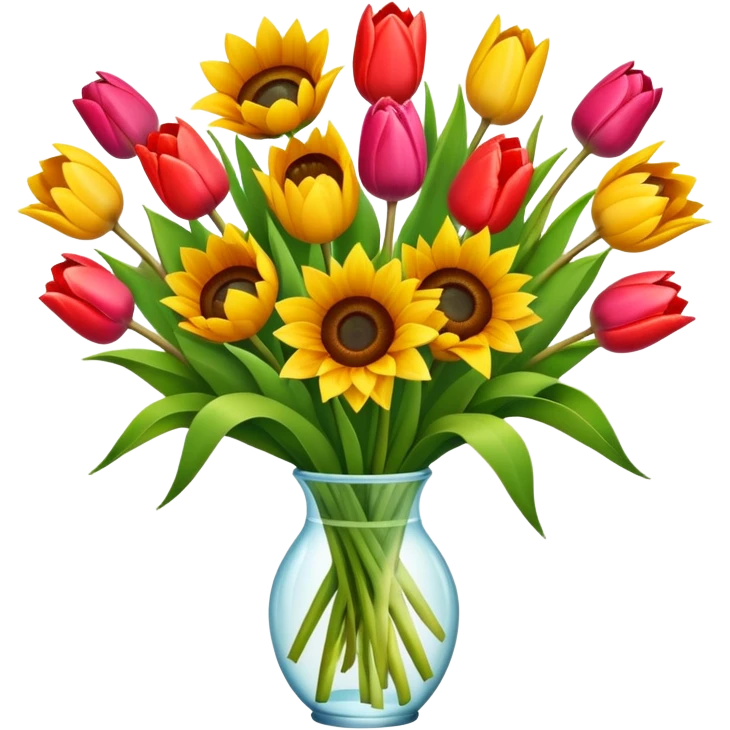 Bouquet of tulips and sunflowers emoji