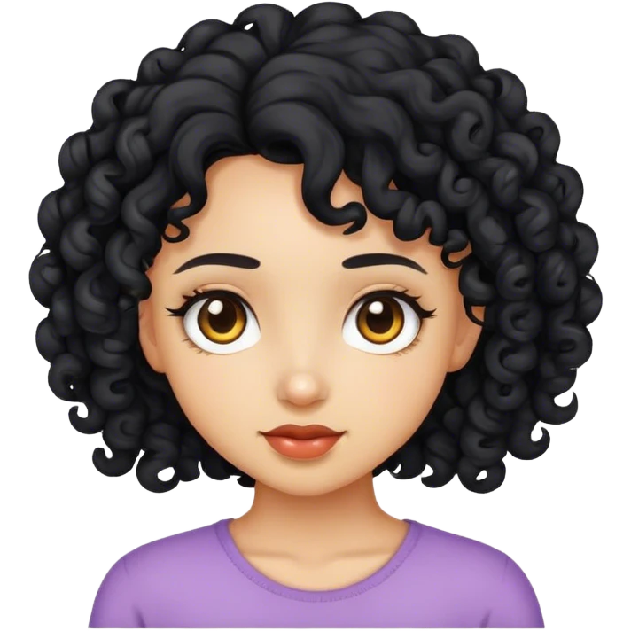 Girl with curly black hair  emoji