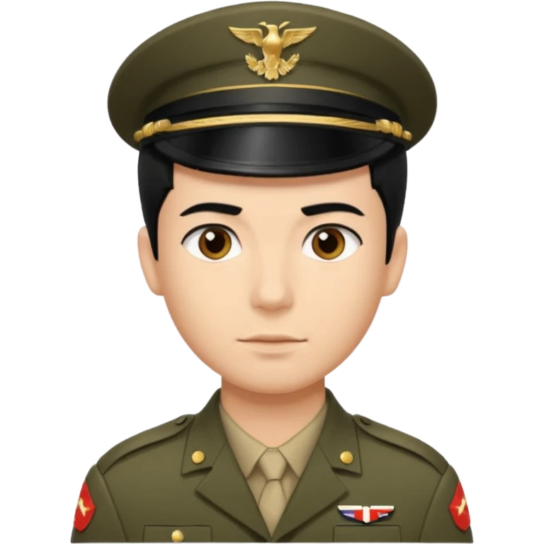 male soldier black hair style emoji