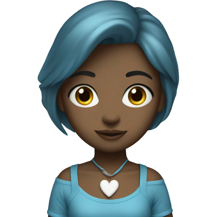 Heart girl blue emoji