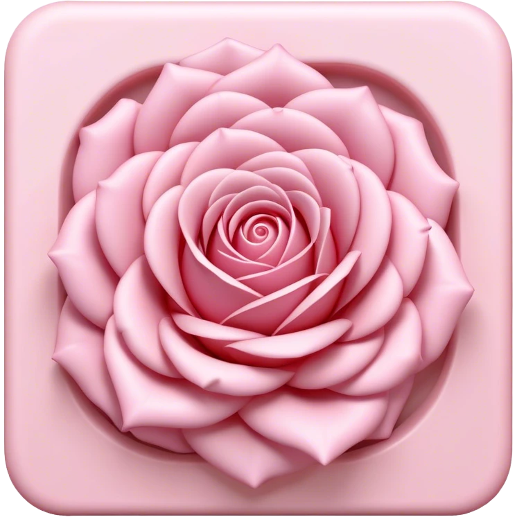 Create a 3D ultra detailed light pink colored square shaped rose border emoji