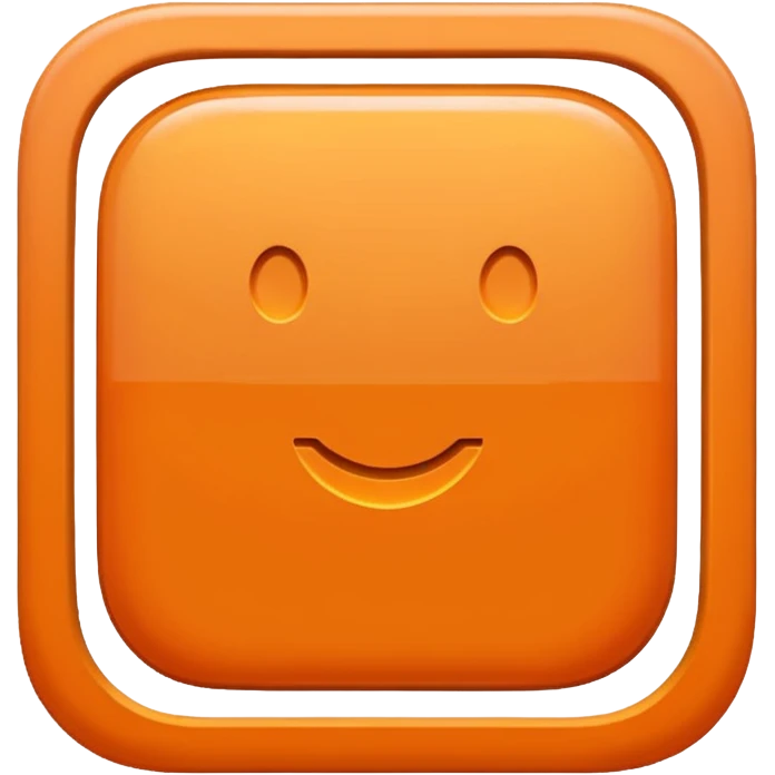 make me an emoji of the letter E from etsy no background high def orange square witha white E in the center with a times new roman looking font emoji