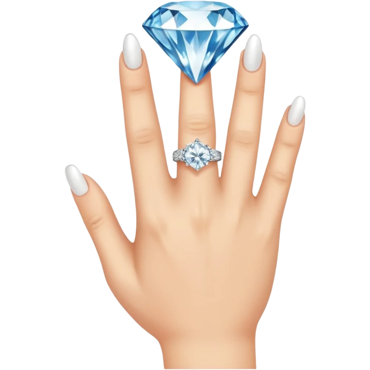  right hand with diamond ring on rong finger emoji