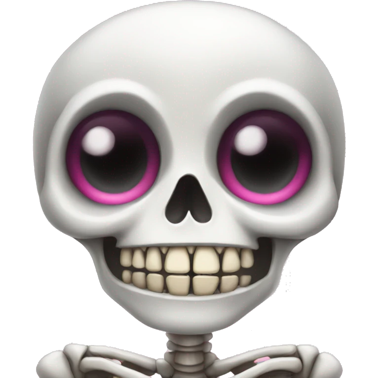 Cute skeleton with pink nails  emoji