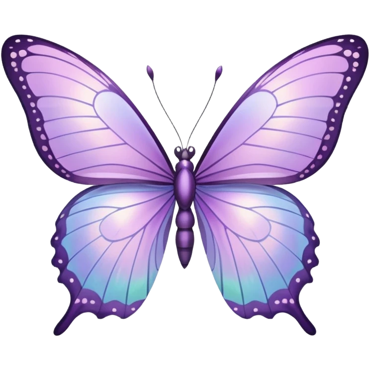 Pastel lilac iridescent butterfly emoji