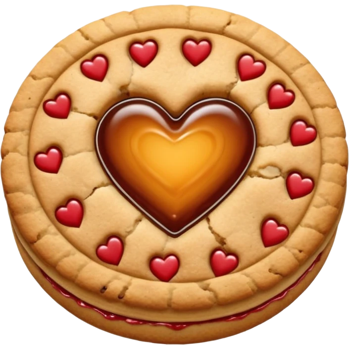 cookie with jam heart in the middle emoji