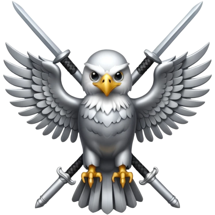 Silver eagle with crossed sabers emoji
