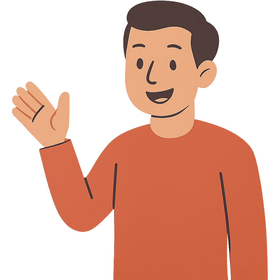 flat toon style man gesturing emoji