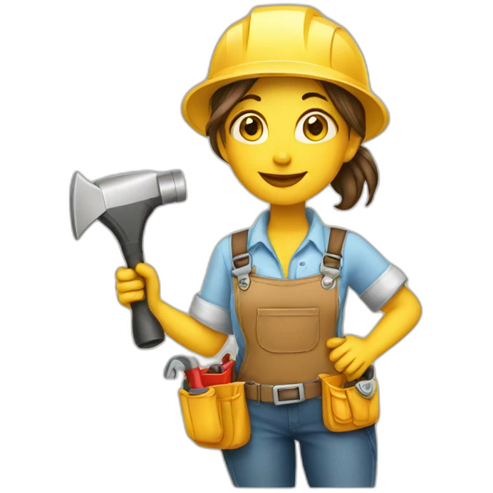 expert standing handyman girl emoji