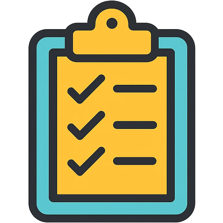 clipboard icon, colorful and playful emoji