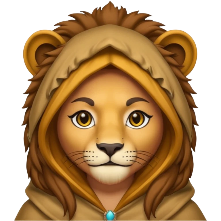 Hooded lion woman  emoji