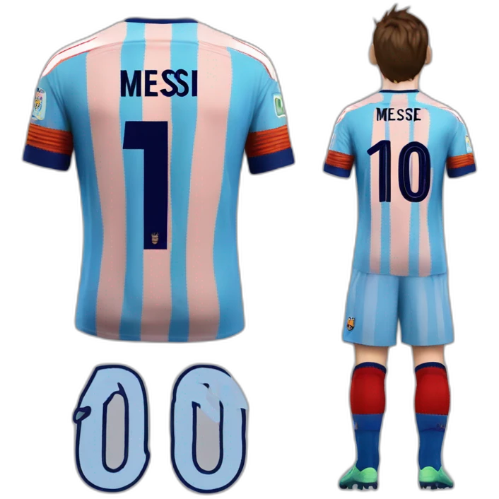 Back of Lionel Messi Jersey with number 10 emoji