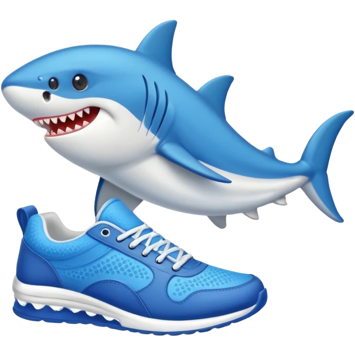 Tiburón con zapatillas azules emoji