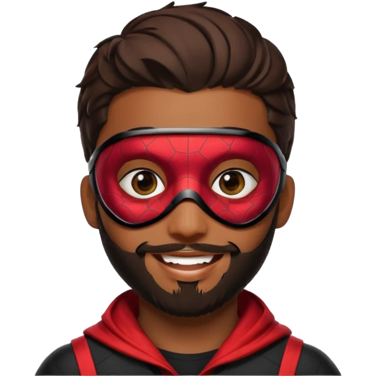 Miles Morales with beard, eye mask, low fade emoji