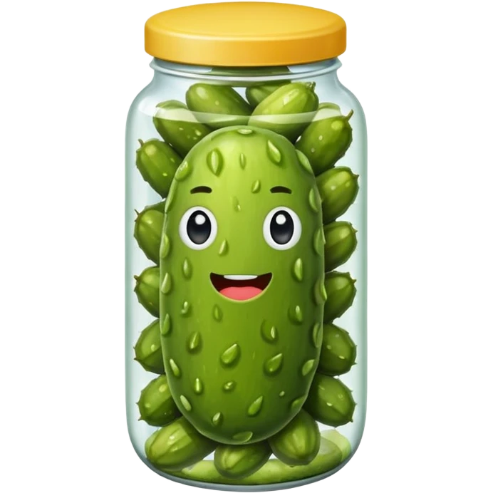 1 pickle, not in a jar but no face emoji