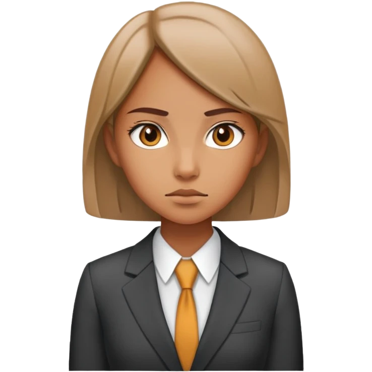 Girl with tan skin, thin, lawyer emoji