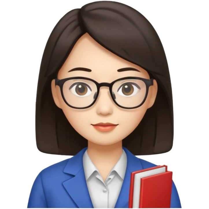 asian brunette teacher with square hair emoji