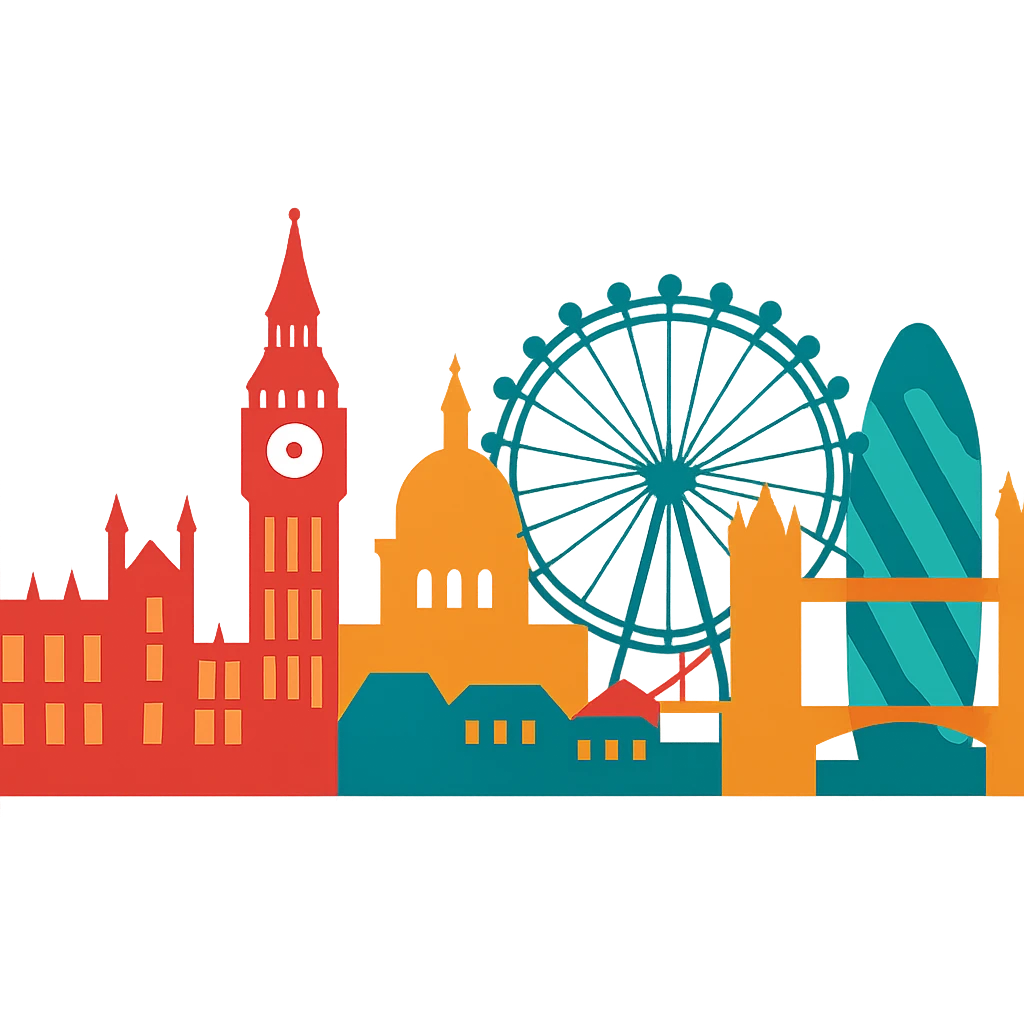 flat design style London skyline emoji