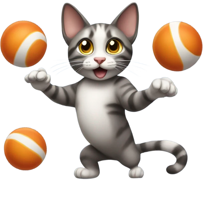 Cat juggling emoji
