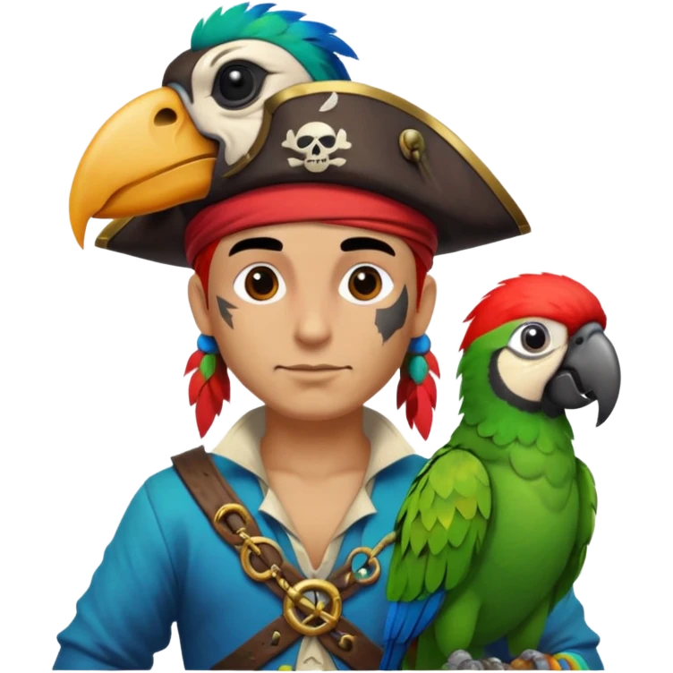 pirate and parrot emoji