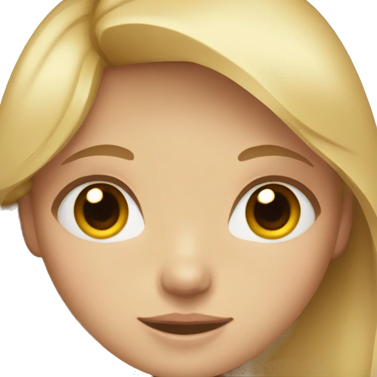 girl with light brown blond hair and blue eyes emoji