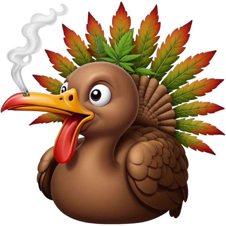 индюк курящий траву  emoji