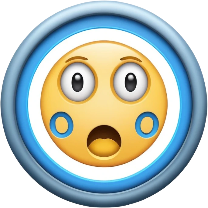 buffering symbol with a surprised face in the center emoji