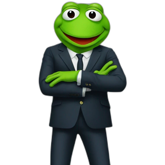Emmanuel Macron as Kermit the frog emoji