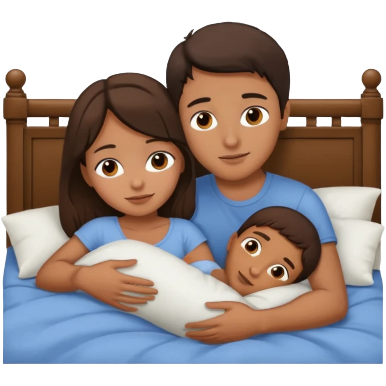 two people cuddling in bed blind girl burnette guy emoji