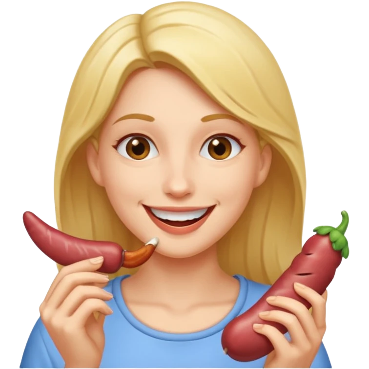 Emoji of a woman eating a man's penis emoji