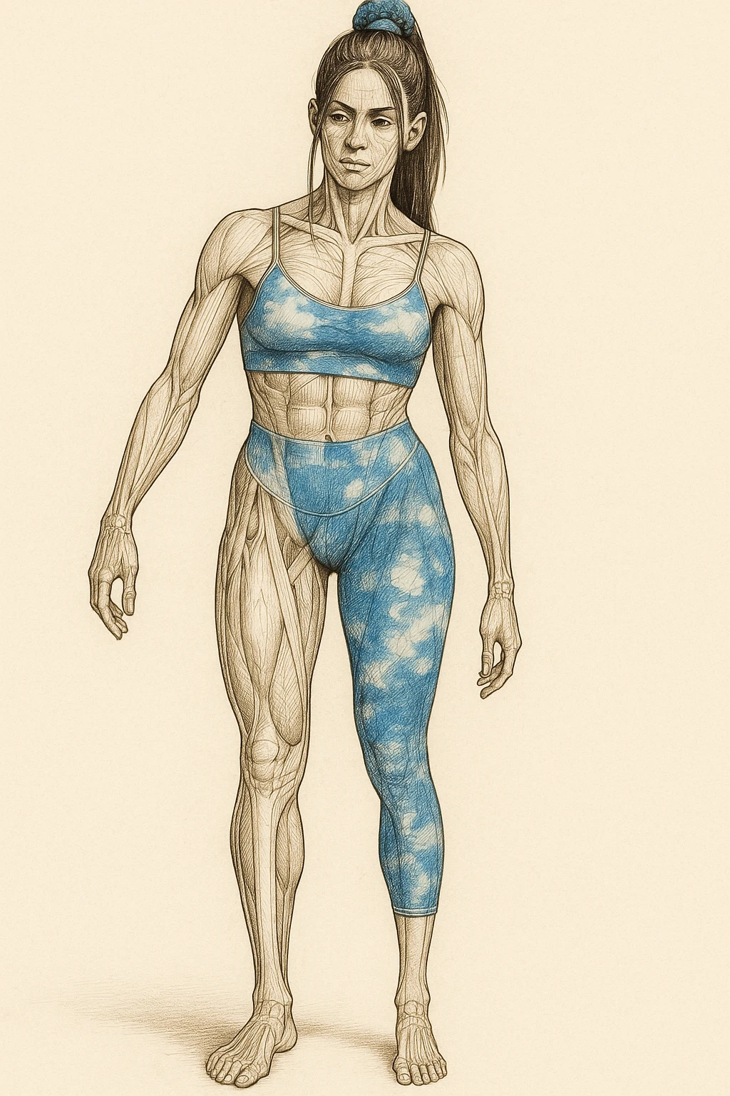 Anatomical style inspired by the photo: one leg much smaller and thinner than the other, highlighting the difference between the two legs, anatomical style, variant 6. emoji