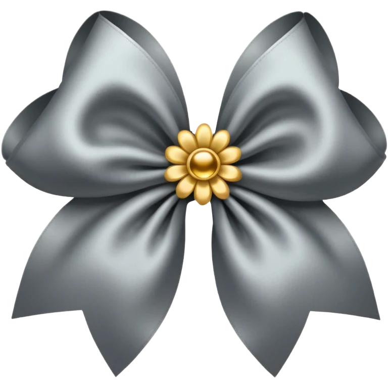 Gray flower bow with glitter emoji
